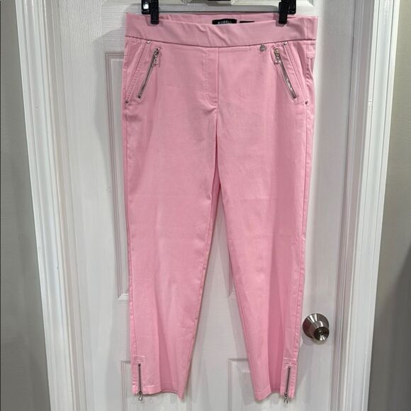 ROBELL NENA 09 ANKLE GRAZER ZIP DETAIL TROUSER. PINK - Picture 1 of 10